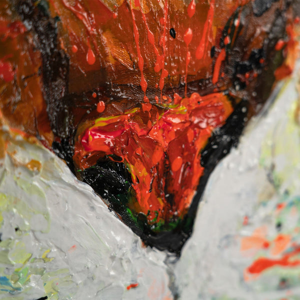 The painting "The Look" is an expressive portrait of a cat