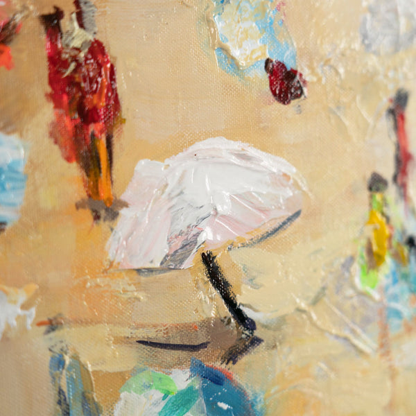 The painting "Beach Summer" is a vivid story from above