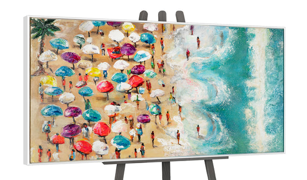 The painting "Beach Summer" is a vivid story from above