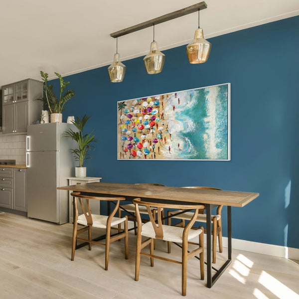 The painting "Beach Summer" is a vivid story from above