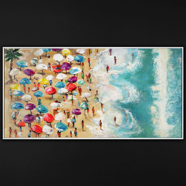 The painting "Beach Summer" is a vivid story from above