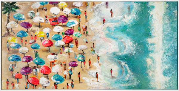 The painting "Beach Summer" is a vivid story from above