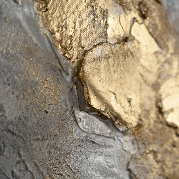 The painting "Golden Voltage" is an abstraction with a relief effect
