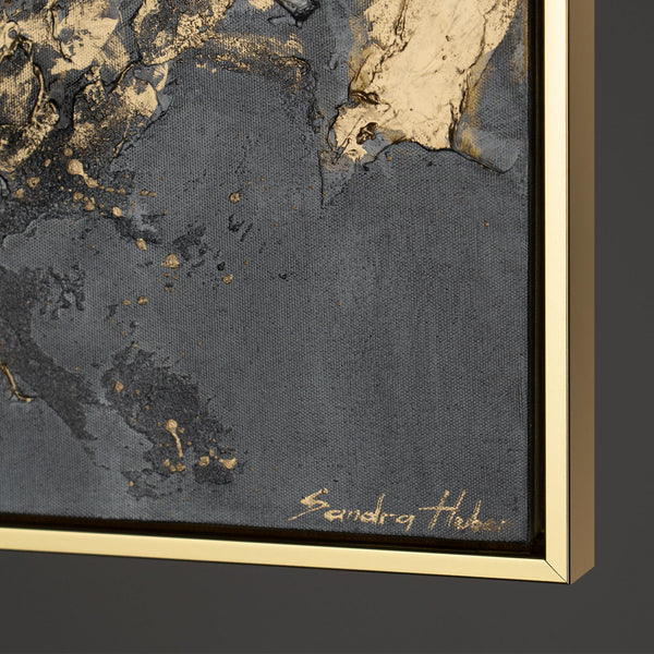 The painting "Golden Voltage" is an abstraction with a relief effect