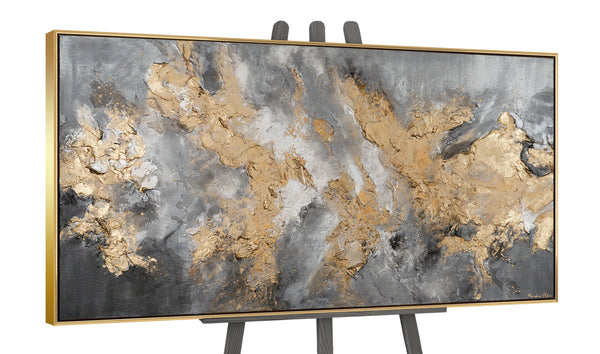 The painting "Golden Voltage" is an abstraction with a relief effect