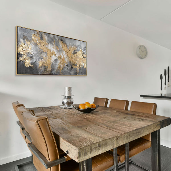 The painting "Golden Voltage" is an abstraction with a relief effect