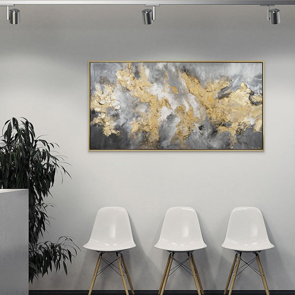 The painting "Golden Voltage" is an abstraction with a relief effect