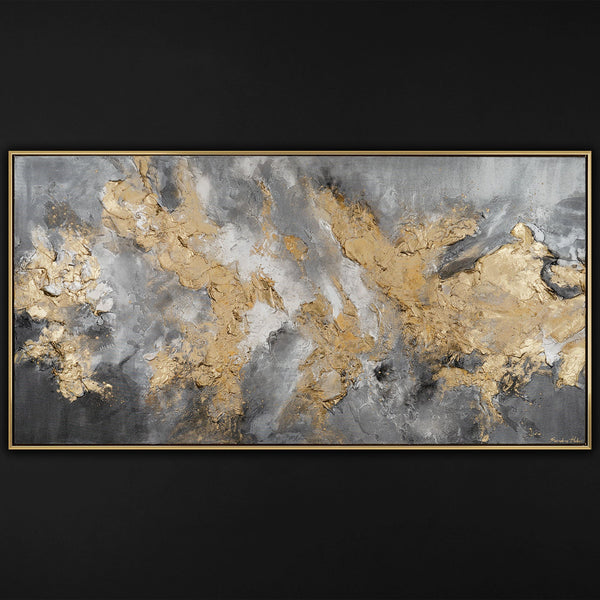 The painting "Golden Voltage" is an abstraction with a relief effect