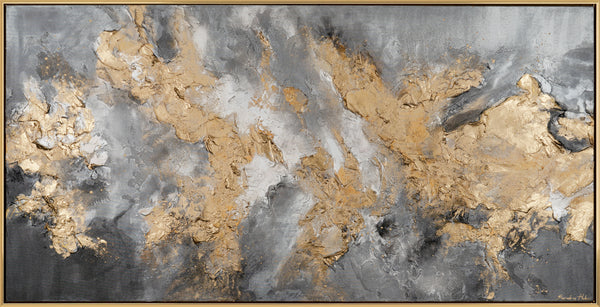 The painting "Golden Voltage" is an abstraction with a relief effect