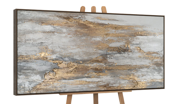 The painting "Silence of the Stone" is an abstract landscape in a mineral palette