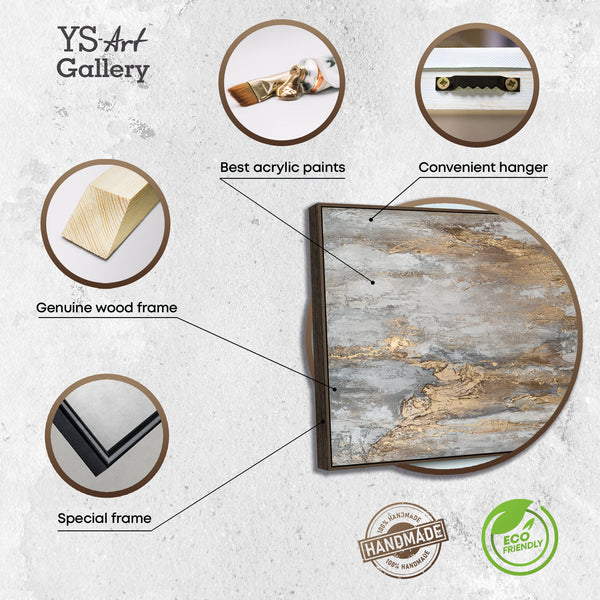 The painting "Silence of the Stone" is an abstract landscape in a mineral palette