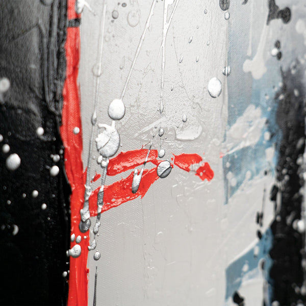 The painting "Urban Rhythm" is an abstraction with the energy of a metropolis