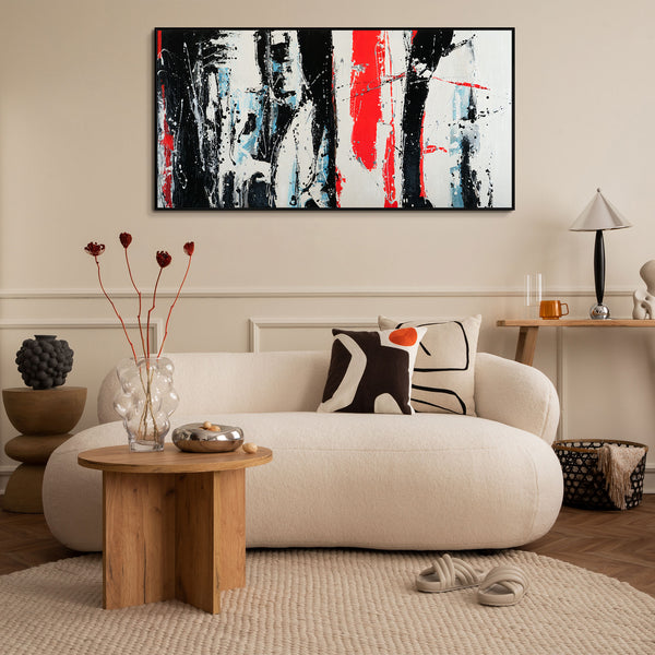 The painting "Urban Rhythm" is an abstraction with the energy of a metropolis