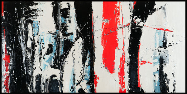 The painting "Urban Rhythm" is an abstraction with the energy of a metropolis