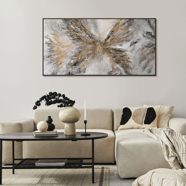 The painting "Take-off" is an abstraction with the shape of a wing