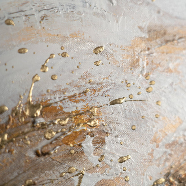 The painting "Pulse of the Earth" is an abstract flow in warm shades