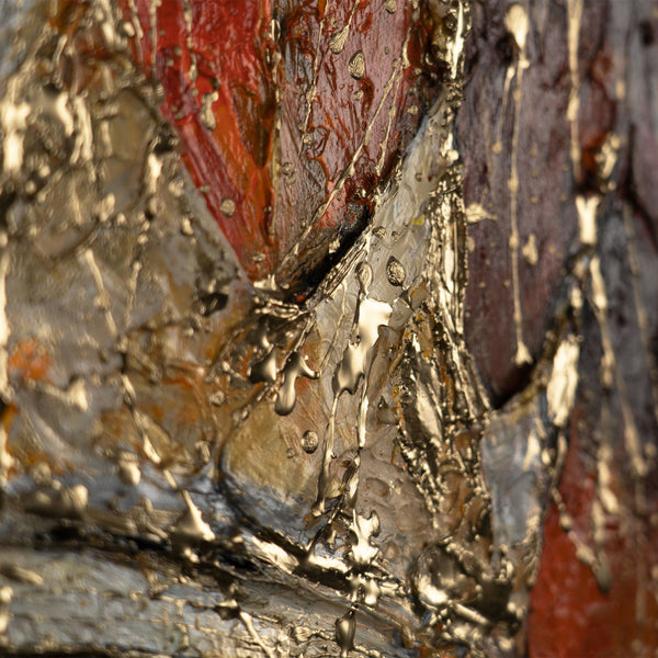 The painting "The Crown" is a symbol of power in gold and fire