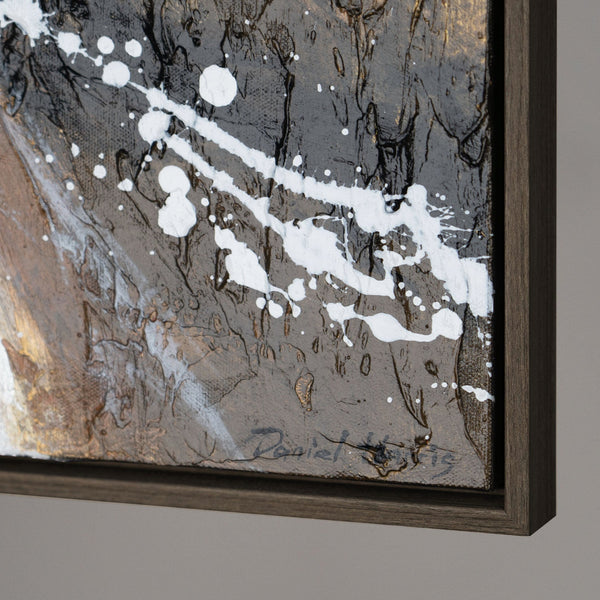 The painting "Power in Motion" is a dynamic portrait of a horse